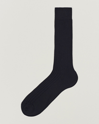 Wool/Nylon Ribbed Short Socks Navy