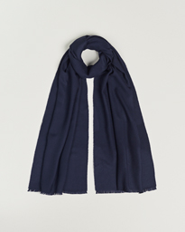  Merino Wool Herringbone Scarf Navy