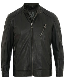  V Racer Leather Jacket Black