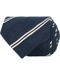  Hand Rolled Shantung Silk 8 cm Tie Navy