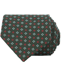  3-Fold Micro Fantasy 8 cm Silk Tie Dark Green