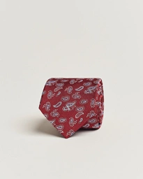  Paisley Woven Silk Tie 8 cm Wine Red