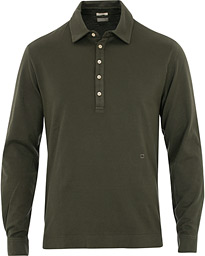  Ischia Cotton/Cashmere Long Sleeve Polo Hunter