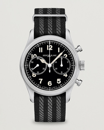 1858 Steel Automatic Chronograph 42mm Black Dial