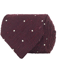  Woven Silk Grenadine Dot Tie 8 cm Wine