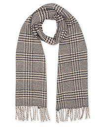  Lambswool/Angora Glencheck Scarf Natural/Navy