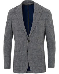  Glencheck Jersey Blazer Grey Melange