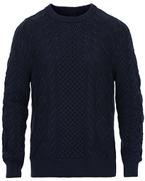  Aran Knitted Sweater Hunter Navy