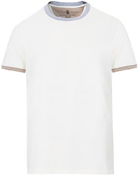  Contrast Collar Short Sleeve T-Shirt White/Grey