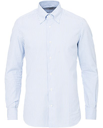  Soft Oxford Button Down Striped Shirt Light Blue