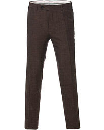  Wool/Linen Classic Trousers Dark Brown