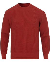  Waffle Knitted Sweater Dark Orange