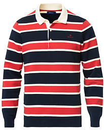  Knitted Striped Rugger Bright Red