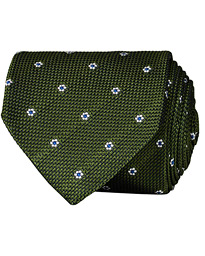  Silk Grenadine Woven 8 cm Tie Green