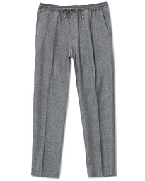  Drawstring Flannel Trousers Light Grey