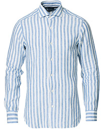  Dandylife Slim Fit Striped Linen Shirt Blue