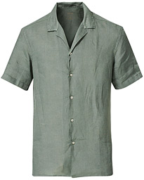  Linen Camp Collar Shirt Olive