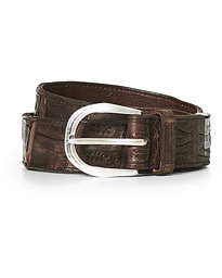  Crocodile Belt 3,5 cm Dark Brown