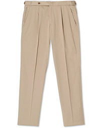  Satin Stretch Pleated Chino Khaki