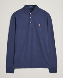  Luxury Pima Cotton Long Sleeve Polo Navy Heather 