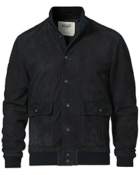  Valstarino Suede Jacket Navy