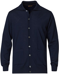  Merino Wool Pocket Cardigan Navy