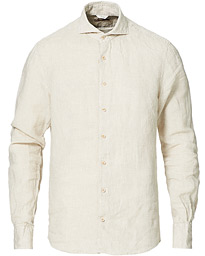  Slimline Linen Cut Away Shirt Oat