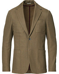  Textured Cotton Jersey Blazer Olive