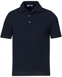 Gran Sasso Structured Cotton Polo Navy – Blå