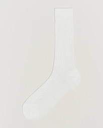  Cotton Ribbed Short Socks White