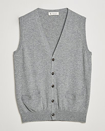  Cashmere Sleeveless Cardigan Light Grey