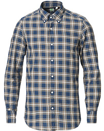  Tokyo Slim Fit Flannel Button Down Shirt Navy