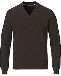  Marettimo Wool/Cotton Knitted V-Neck Brown