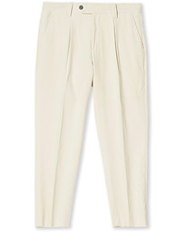 BOSS Perin Corduroy Pleated Trousers Open White