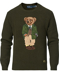  Wool Knitted Bear Sweater Olive