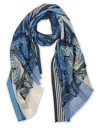  Paisley Linen Scarf Light Blue