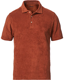  Towelling Cotton Poloshirt Rust