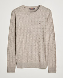  Merino Cable Crew Neck Khaki