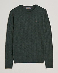  Merino Cable Crew Neck Olive