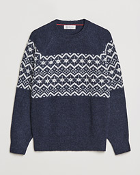  Alpaca Jacquard Sweater Dark Blue