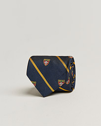  Crest Striped Tie Navy