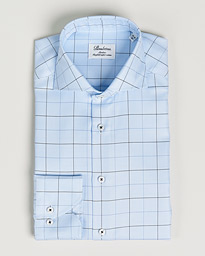  Slimline Cut Away Windowpane Shirt Blue