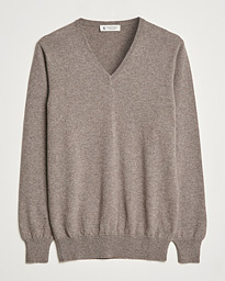  Cashmere V Neck Sweater Brown