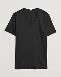  Sea Island Cotton V-Neck T-Shirt Black