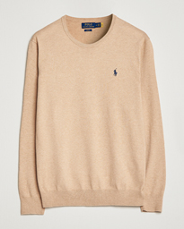  Cotton Crew Neck Sweater Camel Melange