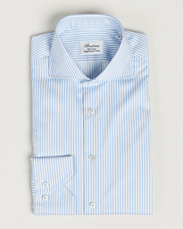  Fitted Body Striped Cut Away Shirt Blue/White