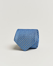  Silk Printed Flower Tie Blue