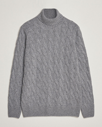  Seth Heavy Knitted Wool/Cashmere Cable Rollneck Grey