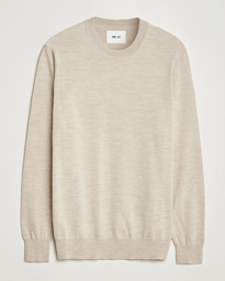  Ted Merino Crew Neck Pullover Light Khaki Melange