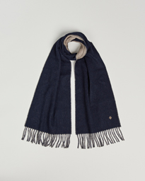  Double Face Wool Scarf Navy